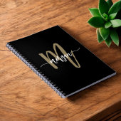 Zwart Goud Monogram Professional Kantoor Notitieboek