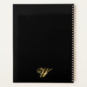Zwart Goud Monogram  Script Calendar Planner (Achterkant)