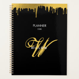 Zwart Goud Monogram Script Kalender Planner