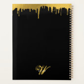 Zwart Goud Monogram  Script Kalender Planner (Achterkant)