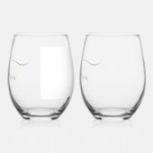 Zwart Goud Monogram Script Naam Wijnglas Zonder Voet (Links)