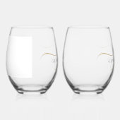 Zwart Goud Monogram Script Naam Wijnglas Zonder Voet (Rechts)