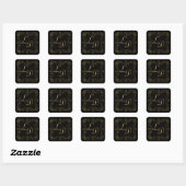 Zwart & Goud Monogram Sticker Bruiloft Stickers (Vel)