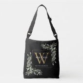 Zwart Goud Monogram Waterverf Groenery Crossbody Tas (Voorkant)