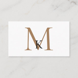 Zwart & Goud Monogram Zakelijke Kaart Visitekaartje