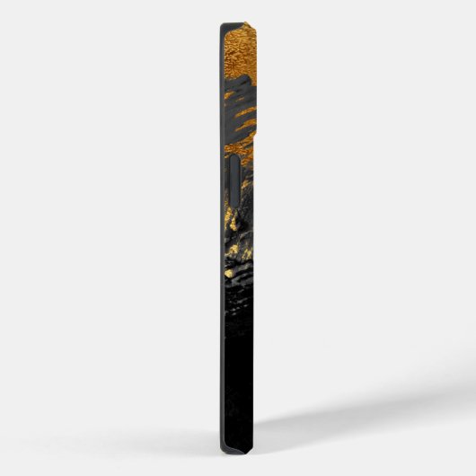 Zwart goud, monogrammen, elegant Case-Mate iPhone case (Achterkant / Rechts)