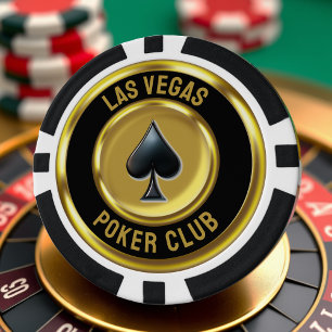 Zwart & Goud Munt Spade Las Vegas Poker Club Chips