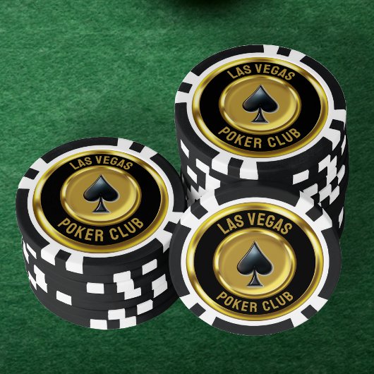 Zwart & Goud Munt Spade Las Vegas Poker Club Poker Chips