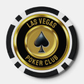 Zwart & Goud Munt Spade Las Vegas Poker Club Poker Chips (Achterkant)