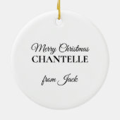 Zwart Goud Musical Kerstversiering Gepersonaliseer Keramisch Ornament (Achterkant)