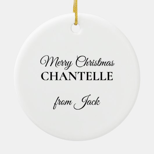 Zwart Goud Musical Kerstversiering Gepersonaliseer Keramisch Ornament (Achterkant)