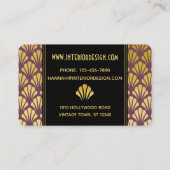 Zwart, goud, muve art deco voor patroonbeeld visitekaartje (Achterkant)