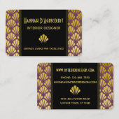 Zwart, goud, muve art deco voor patroonbeeld visitekaartje (Voorkant / Achterkant)