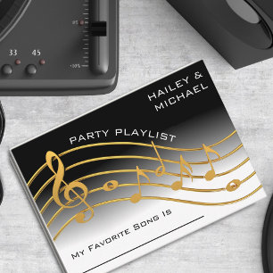 Zwart & Goud Muziek Nota Schaal Huwelijkslied Aanv Informatiekaartje