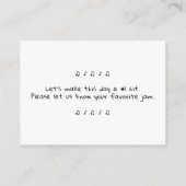 Zwart & Goud Muziek Nota Schaal Huwelijkslied Aanv Informatiekaartje (Achterkant)