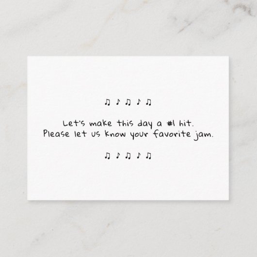 Zwart & Goud Muziek Nota Schaal Huwelijkslied Aanv Informatiekaartje (Achterkant)