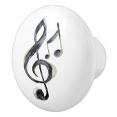 Zwart Goud Muzieknoten Keramische Knop (Rechts)