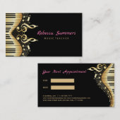 Zwart & Goud Muzieknoten Visitekaartje (Voorkant / Achterkant)