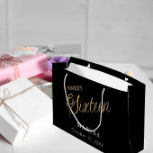 Zwart goud naam script Sweet 16 Groot Cadeauzakje