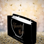 Zwart goud naamschrift 21e verjaardag groot cadeauzakje