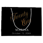 Zwart goud naamschrift 21e verjaardag groot cadeauzakje (Achterkant)