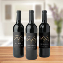 Zwart goud naamschrift 50e verjaardag