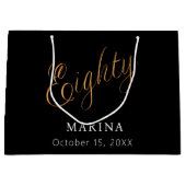 Zwart goud naamschrift 80e verjaardag groot cadeauzakje (Voorkant)