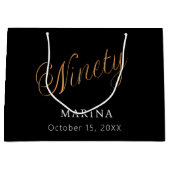 Zwart goud naamschrift 90ste verjaardag groot cadeauzakje (Voorkant)