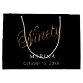 Zwart goud naamschrift 90ste verjaardag groot cadeauzakje (Achterkant)