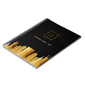 Zwart goud Nashville silhouet bedrijfslogo Notitieboek (Linkerzijde)