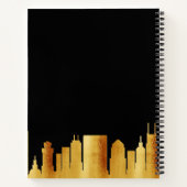 Zwart goud Nashville skyline business logo Notitieboek (Achterkant)