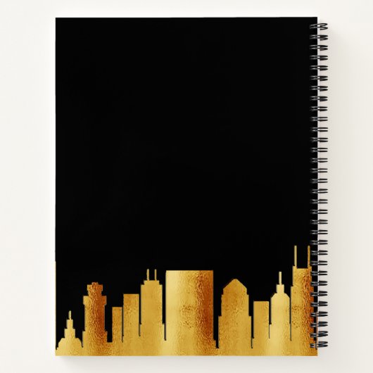 Zwart goud Nashville skyline business logo Notitieboek (Achterkant)