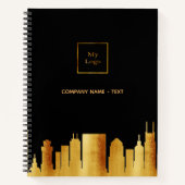 Zwart goud Nashville skyline business logo Notitieboek (Voorkant)