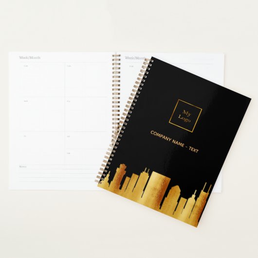 Zwart goud Nashville skyline business logo Planner (Display)