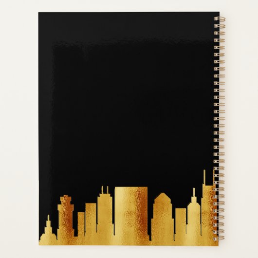 Zwart goud Nashville skyline business logo Planner (Achterkant)
