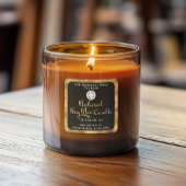 Zwart & goud natuurlijke soja was kaars label w lo