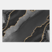 Zwart & Goud Nep Glitter Agate Inpakpapier Vel (Voorkant 2)