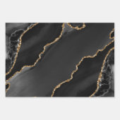 Zwart & Goud Nep Glitter Agate Inpakpapier Vel (Voorkant)
