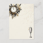 Zwart & Goud New Years Eve Details Informatiekaartje (Achterkant)