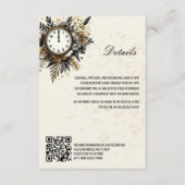 Zwart & Goud New Years Eve QR Details Informatiekaartje (Voorkant)