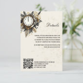 Zwart & Goud New Years Eve QR Details Informatiekaartje (Staand voorkant)