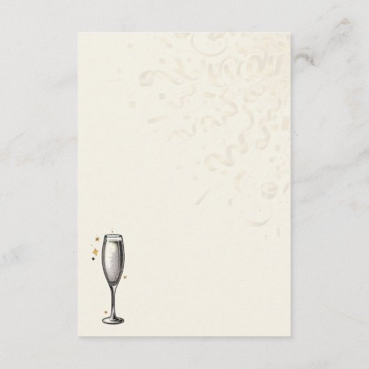 Zwart & Goud New Years Eve QR Details Informatiekaartje (Achterkant)