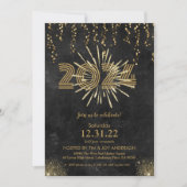 Zwart Goud Nieuwjaar Uitnodiging (Voorkant)