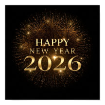 zwart goud nieuwjaars poster 2026