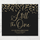 Zwart goud nog steeds de één bruiloft gelofte verl sparkling wijnetiket (Enkel label)