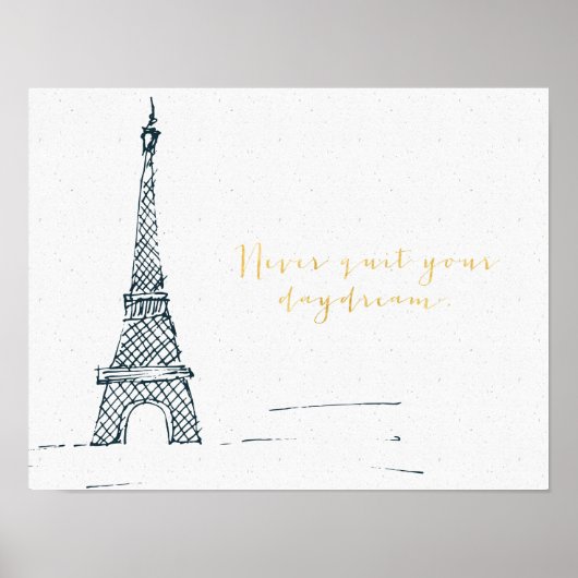 Zwart goud "Nooit eindigen met uw dagdromen" Citaa Poster (Voorkant)
