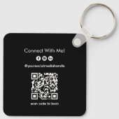 Zwart & Goud Notaris QR Code Logo Business Square Sleutelhanger (Achterkant)