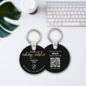 Zwart & Goud Notaris QR Code Logo Zakelijke Promo Sleutelhanger