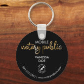 Zwart & Goud Notaris QR Code Logo Zakelijke Promo Sleutelhanger (Voorkant)