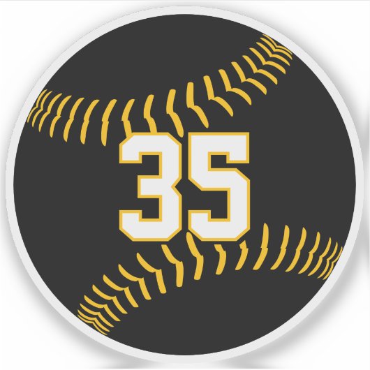 Zwart goud of ELK team kleuren honkbal softbal Sticker (Voorkant)